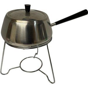 Vintage Fondu Pot Spring Inox 18/8 Silver Stainless Steel Made‎ in Switzerland